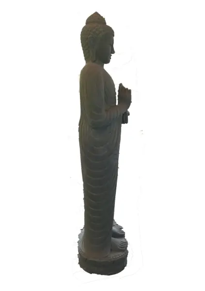 Product image 11 of the product “Standing Buddha made of Riverstone in Dharmachakra position - gesture of wheel of the teaching of Dharma. About 180cm height. ”